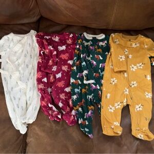 Girl and gender neutral footie sleepers